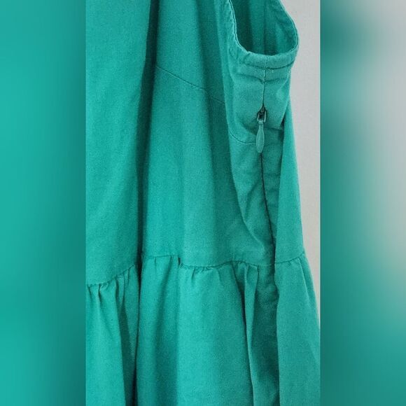 J.Crew Factory J.Crew Petite Tiered Ruffle Midi Dress Green size 12 - Picture 9 of 10